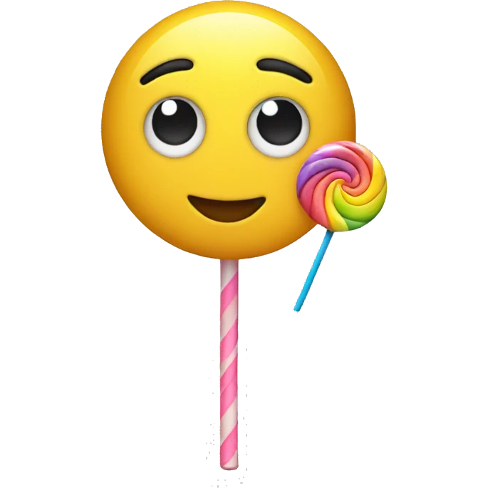 Emoji holding a lollipop emoji