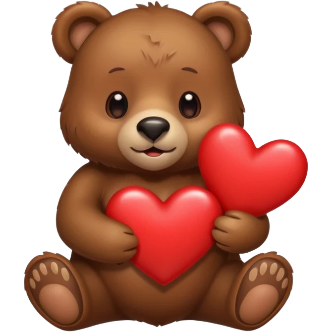 bear holding a heart emoji