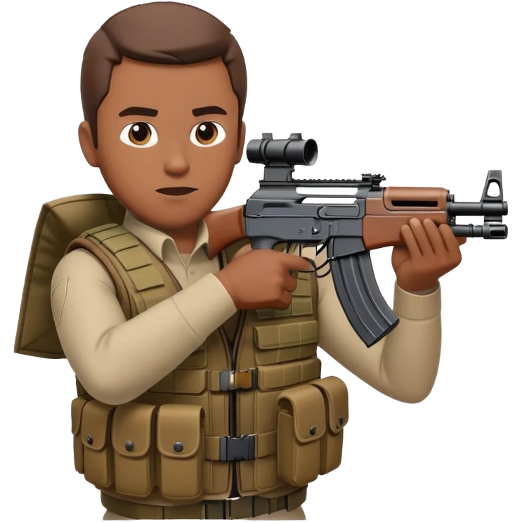 A man with ak47 shoots at Volvo emoji