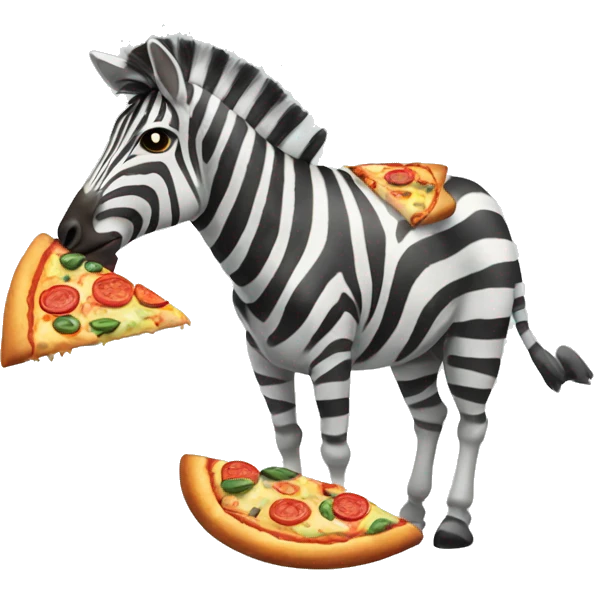 Zebra eating pizza emoji