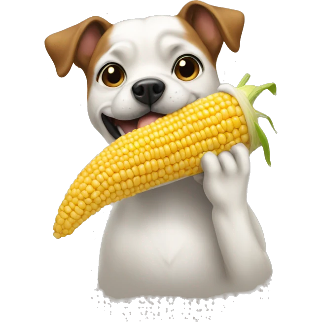 A dog eating corn emoji