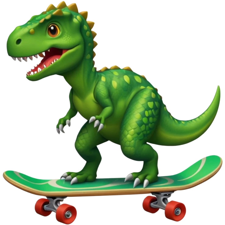 Dinosaur on a skateboard emoji