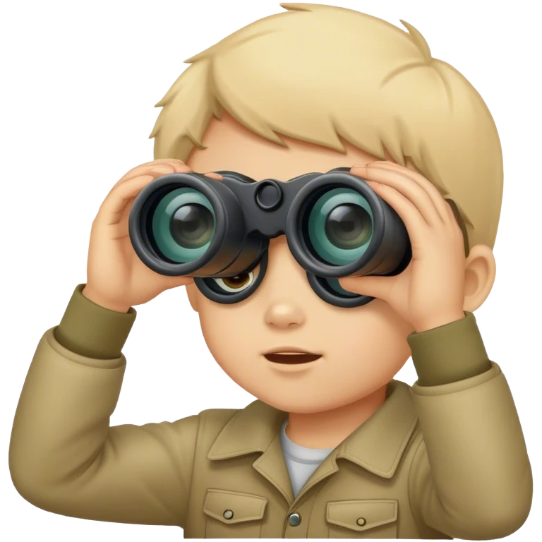 kid looking through binoculars emoji