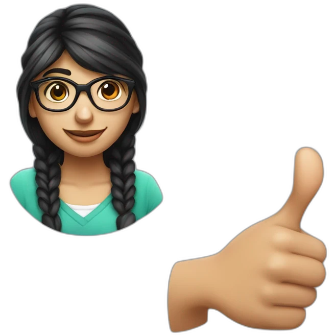 Mia Khalifa with a braid and thumb up emoji