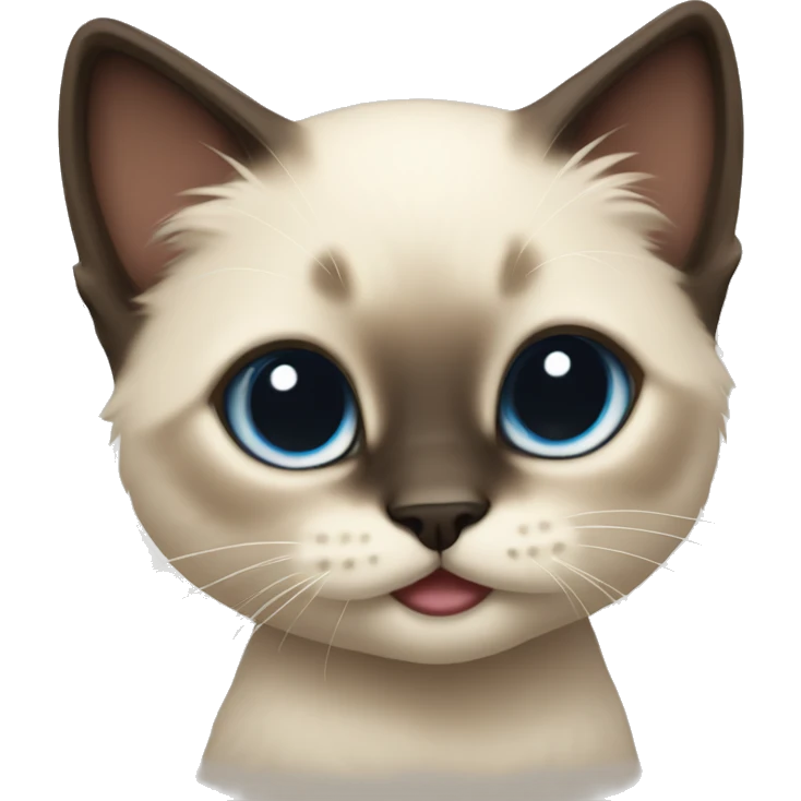 fluffy Siamese kitten play emoji