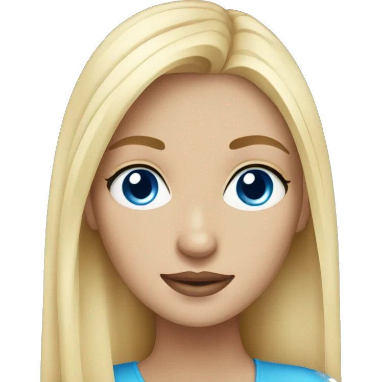 Blonde girl with blue eyes looks like diva emoji