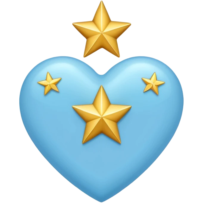 lightblue heart whit 3 stars pointing emoji
