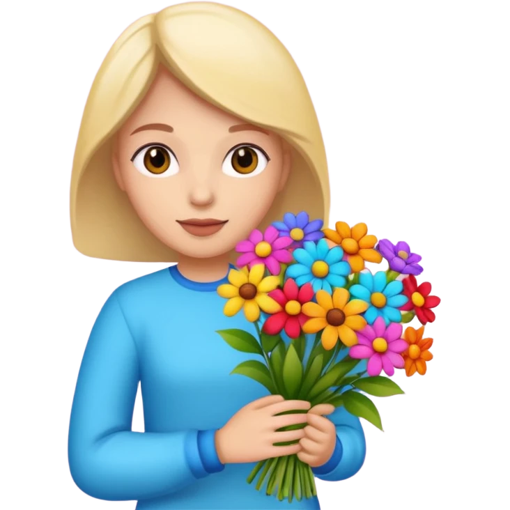 one hand held boquet emoji