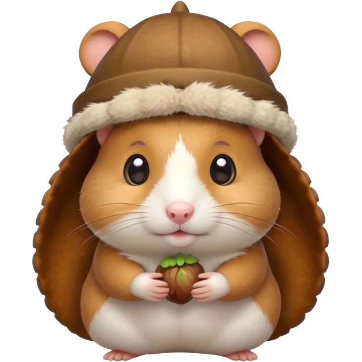 cartoon-style hamster with acorn hat emoji