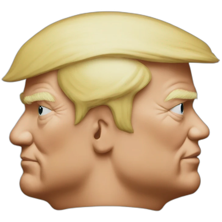 hyperrealist president trump without hair emoji