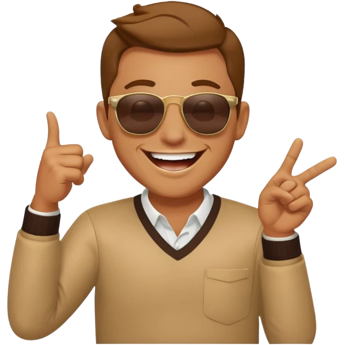 Guy laughing with him pointing emoji