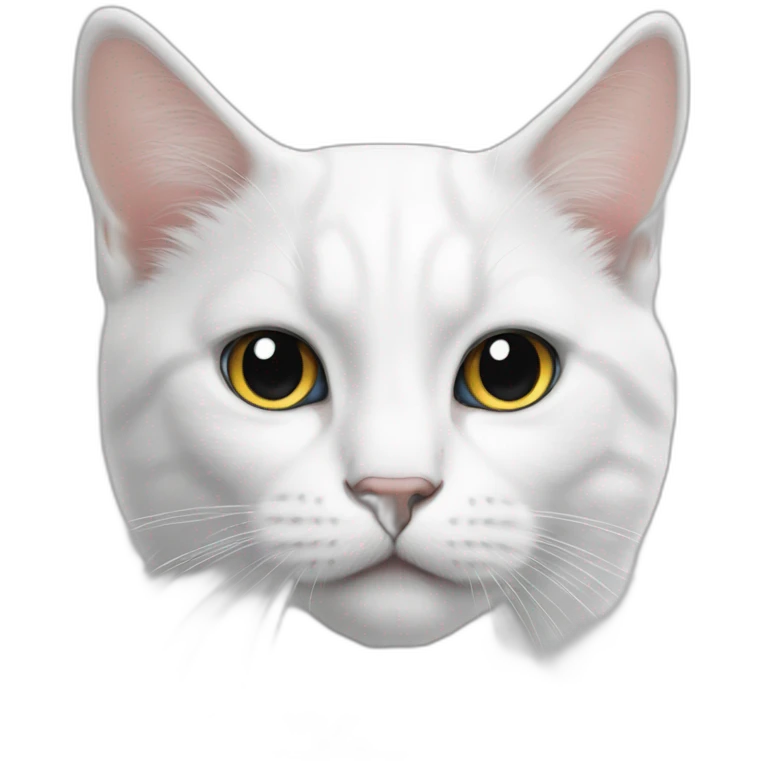 White cat with big black spots emoji