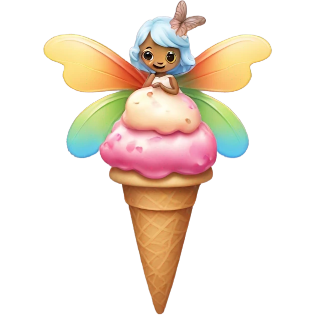 Fairy eating ice cream emoji