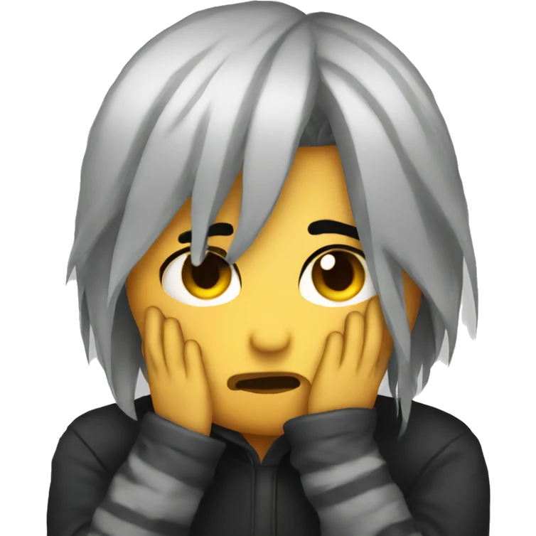 Emo crying while kissing emoji