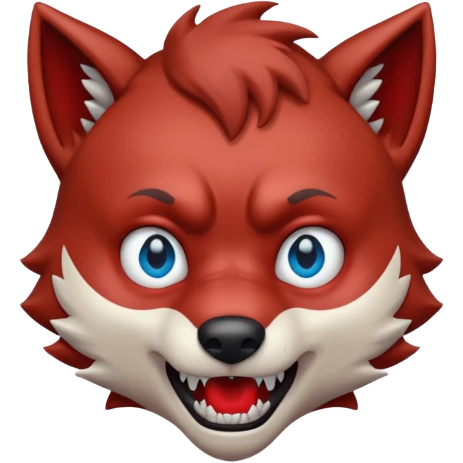 Wolf Boy Red Scared emoji