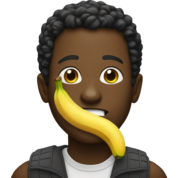 black guy eating a banana emoji