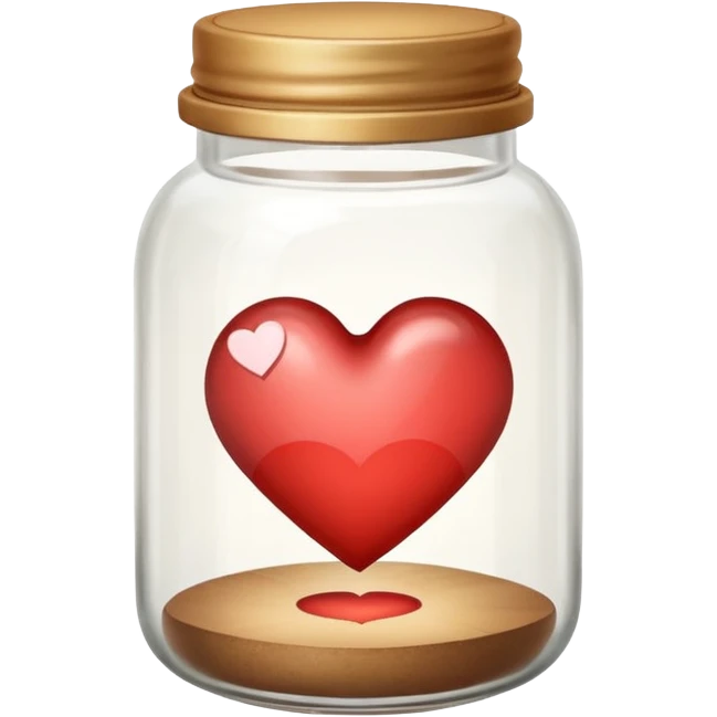 Small glass jar with a heart inside, minimalist style, muted warm tones, symbolizing gratitude practice. emoji