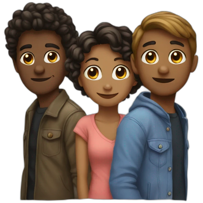 3 group of friends  emoji