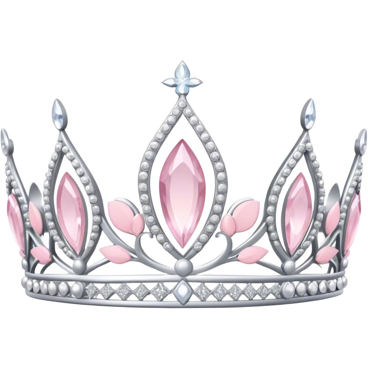pale pink tiara sparkly silver emoji