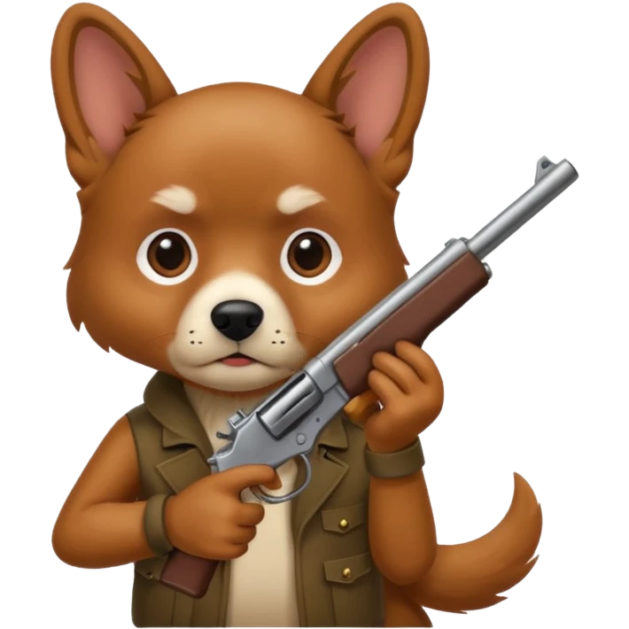 A DOG WITH A GUN emoji