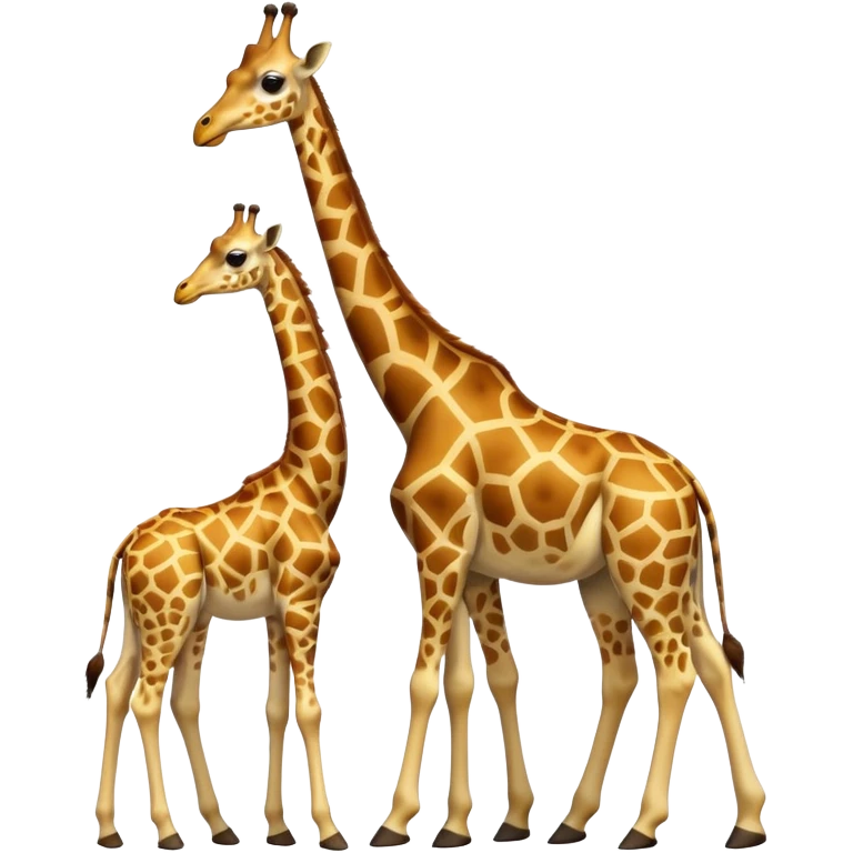 High resolution giraffe with its baby emoji
