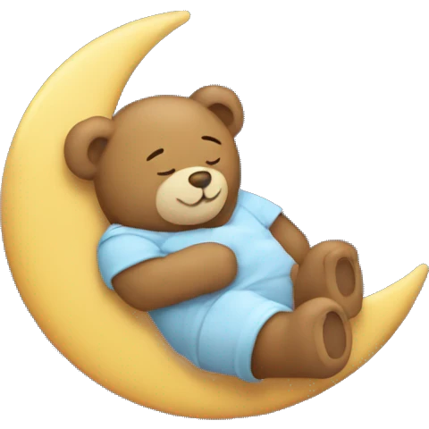 Teddy bear sleeping on the moon emoji