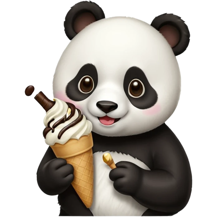 Panda eating ice cream emoji