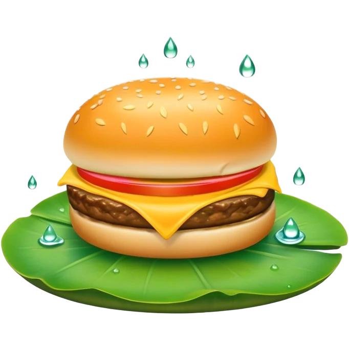 Cheese burger with Lilly pad   emoji
