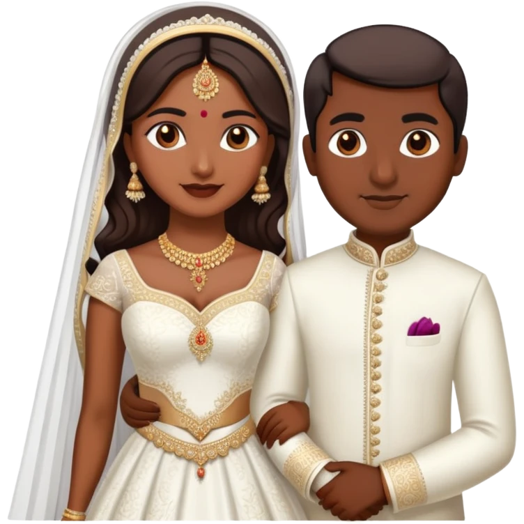 generate a Indian married Couple in their wedding dress emoji