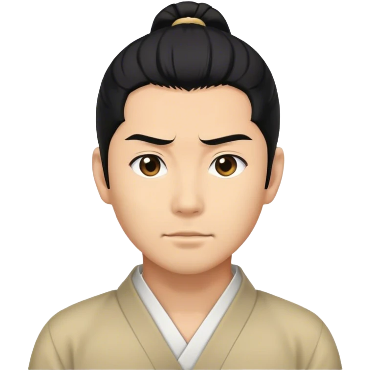 Pony tail Japanese man with black hair emoji