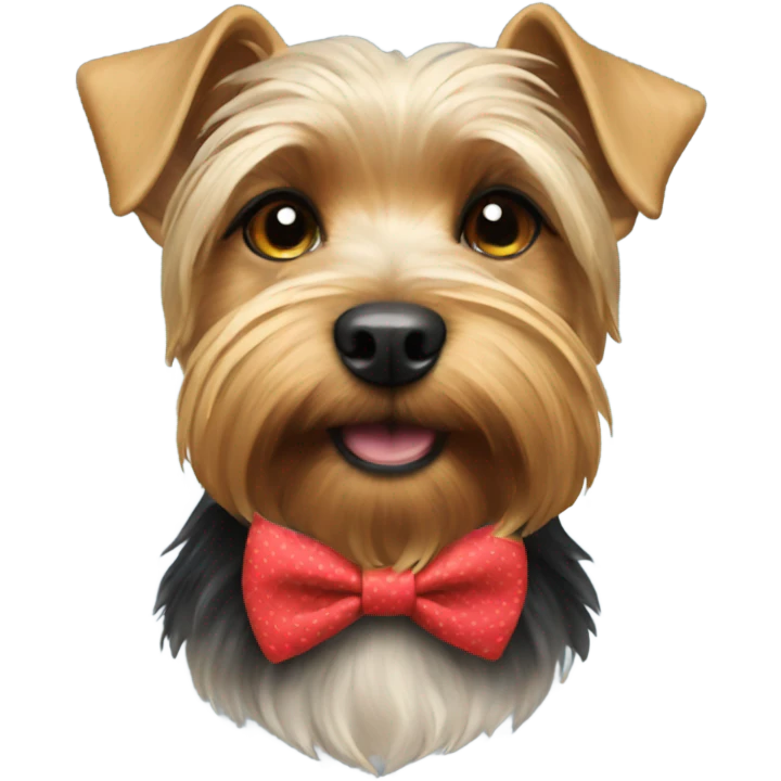 York Terrier with bow tie emoji
