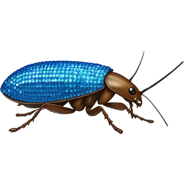Blue bedazzled cockroach emoji