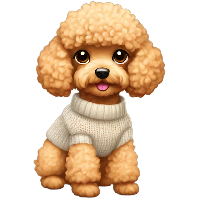 Apricot Toy poodle with sweater emoji