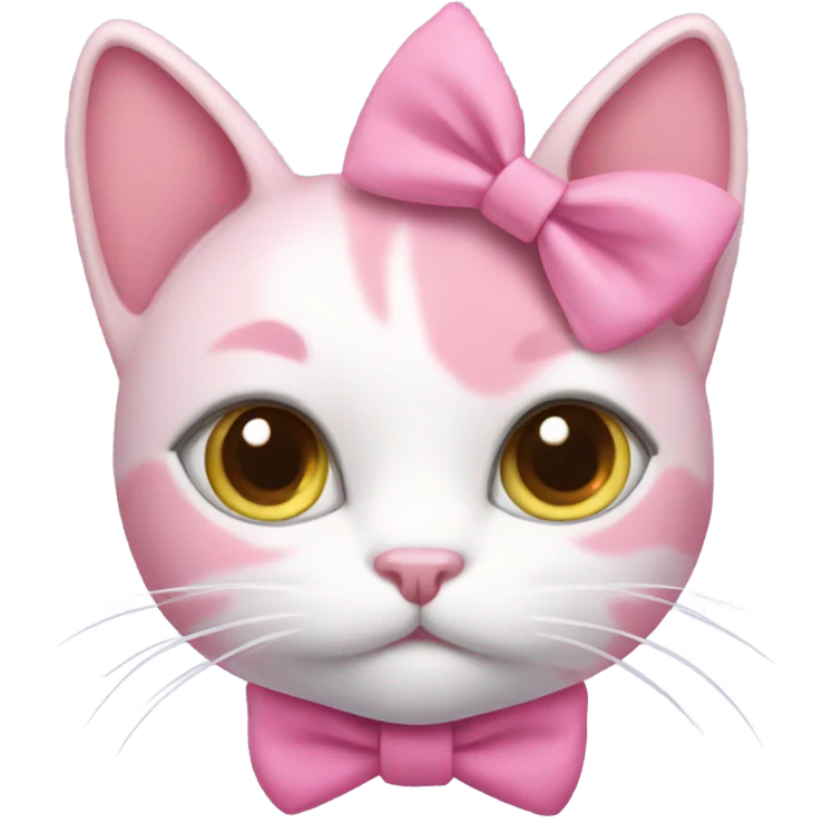 pink cat with pink bow  emoji