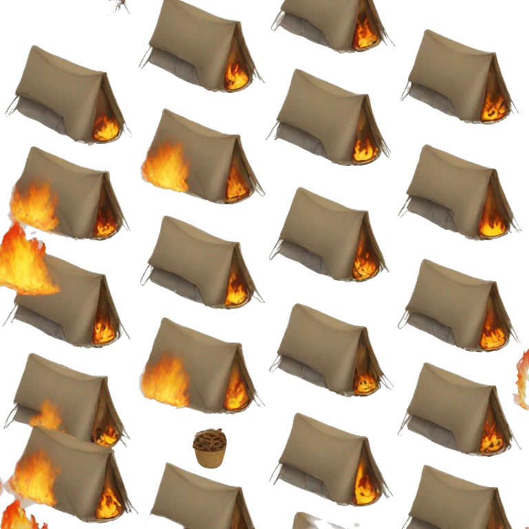 several tents around a fire emoji