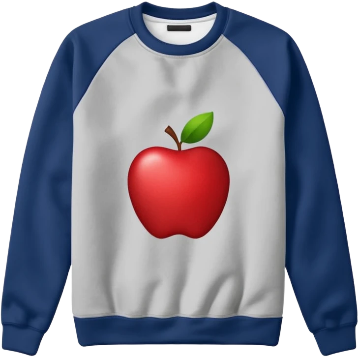 classic crewneck sweatshirt, apple emoji style emoji