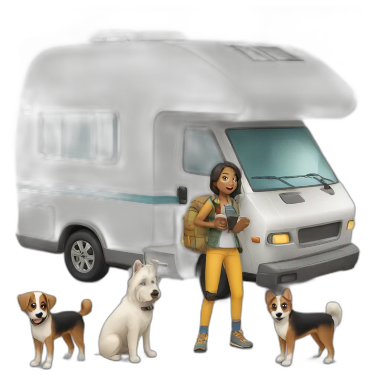 camper-with-dogs emoji