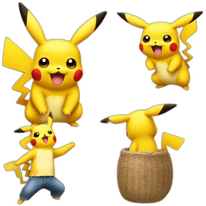 pikachu playing roundnet emoji
