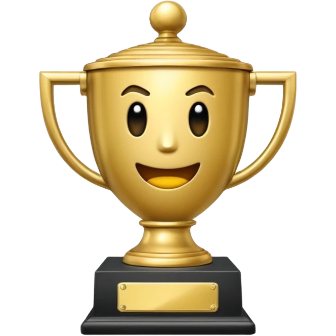 trofeu escrito "PANIC" emoji