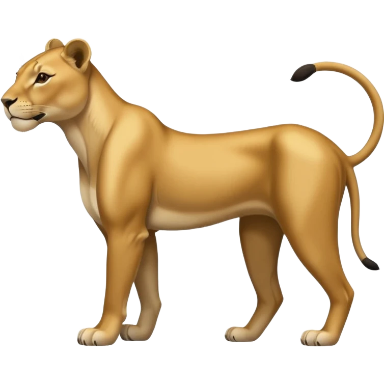 a lioness's silhouette with four legs emoji