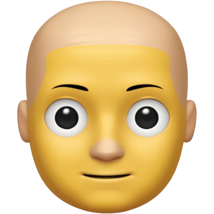 An Roblox Noob Face With An Normal expresion (Just An Bald Yellow Square With Eyes And Mouth) emoji