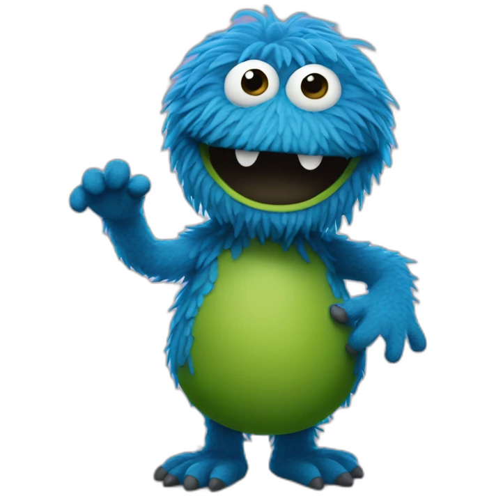 blue sesame street monster emoji