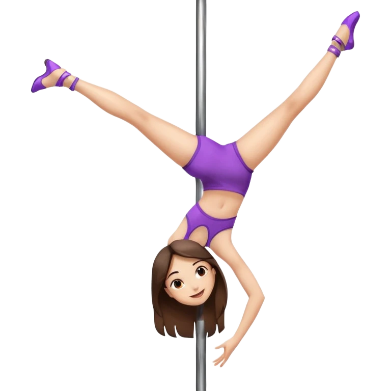Fille brune à la peau clair qui fait de la pôle dance emoji