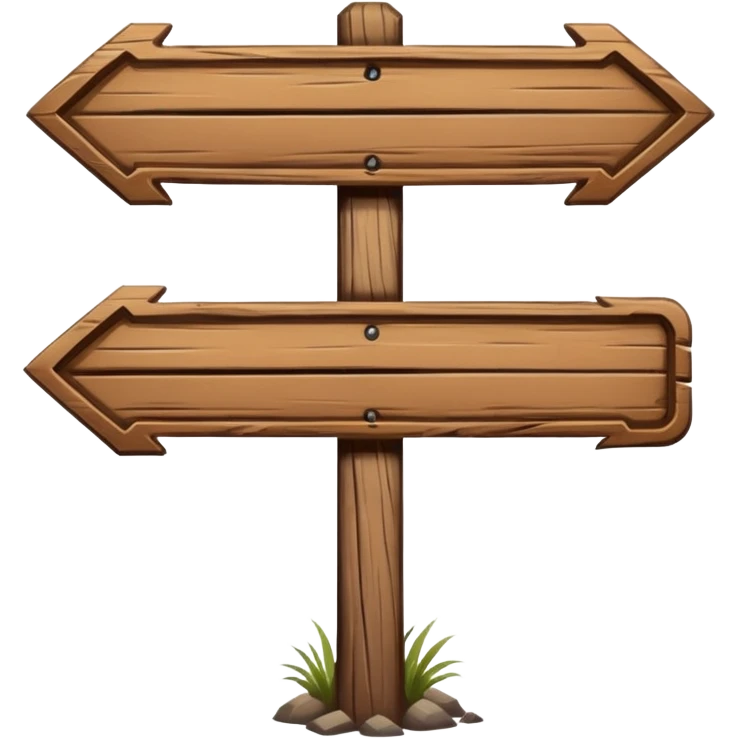 Wooden trail sign emoji