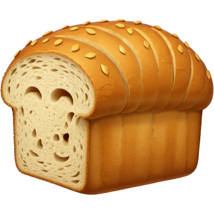 no no just a simple bread load with sliced 2 slice on ground and no eye or face on brea  emoji