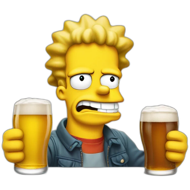 Bart Simpson qui boit une bière emoji