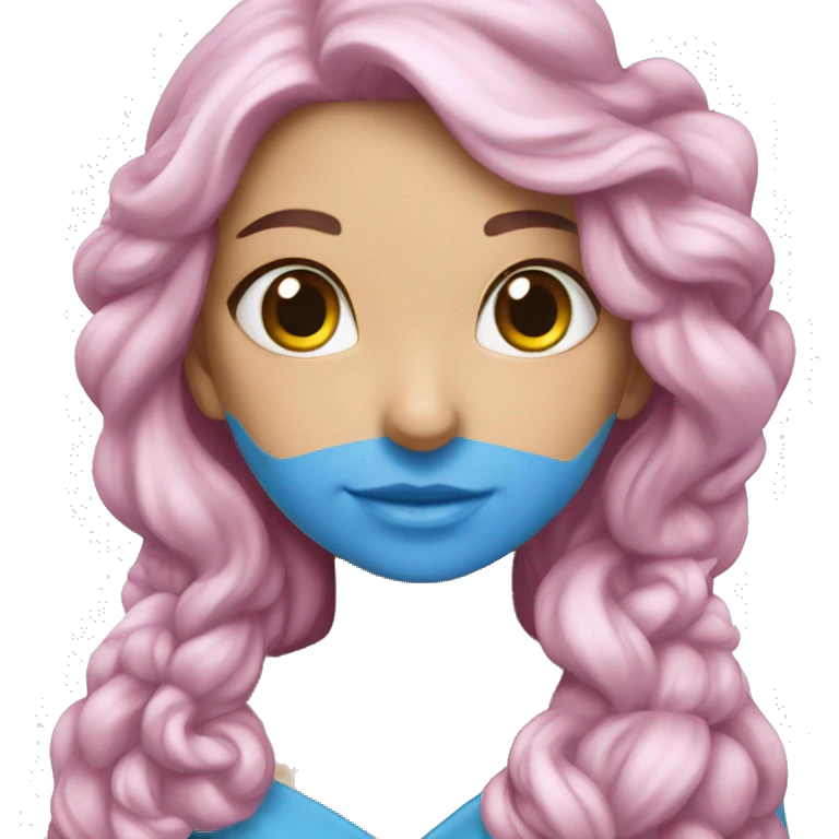 Flor rosa azul emoji