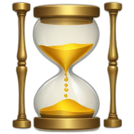 Hourglass with gold emoji