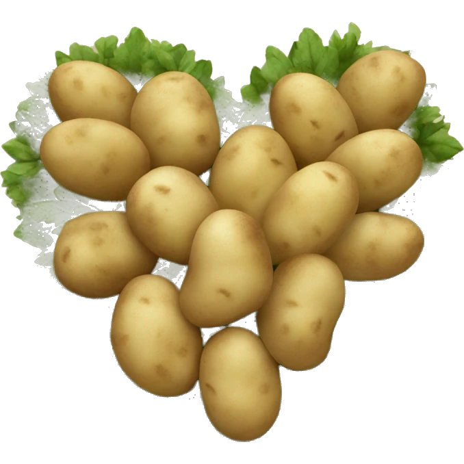 beige heart adorned with potatoes garland emoji
