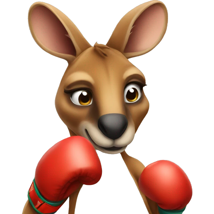 A kangaroo wearing boxing gloves  emoji